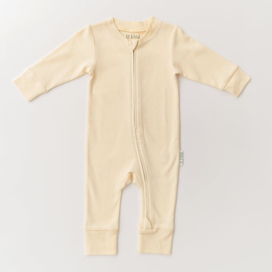 Long Sleeve Romper in Sunny Yellow