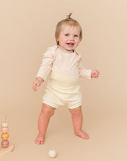 Fold-Over Shorts in Sunny Yellow