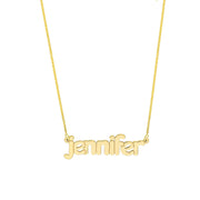 Medium Flat Bubble Nameplate Necklace