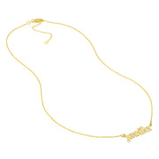 Medium Flat Bubble Nameplate Necklace