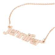 Medium Flat Bubble Nameplate Necklace