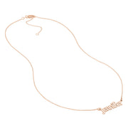 Medium Flat Bubble Nameplate Necklace