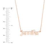 Medium Flat Bubble Nameplate Necklace