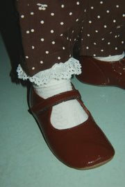 2 Pack Pointelle Frill Socks in Red/Off White