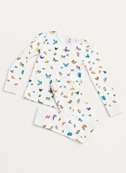 Children's Two Piece Organic Pajamas - Madame Butterfly
