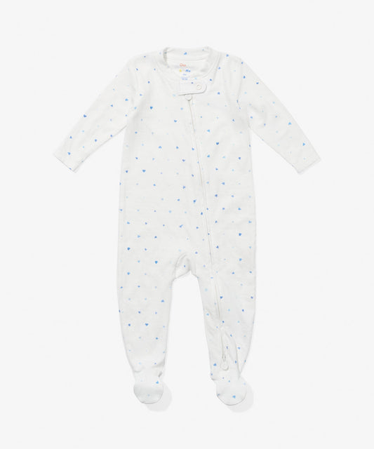 Marley Zip Pajama, Blue Hearts