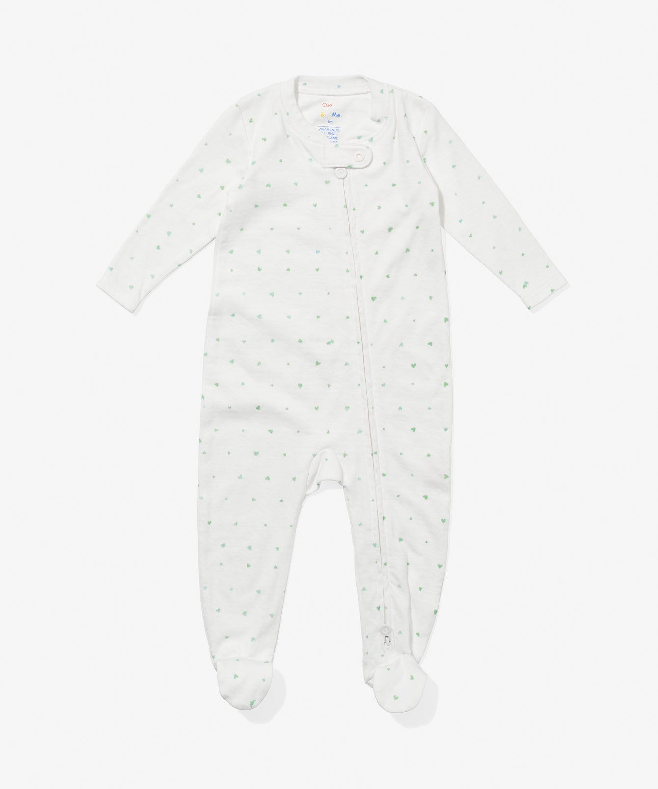 Marley Zip Pajama, Seafoam Hearts