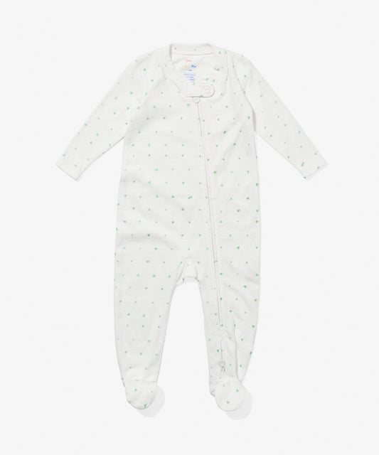 Marley Zip Pajama, Seafoam Hearts