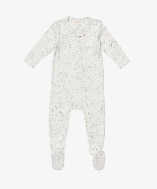 Marley Zip Pajama, Seafoam Star