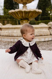 Maxine Knitted Cardigan in Blackcurrant