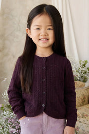 Maxine Knitted Cardigan in Blackcurrant