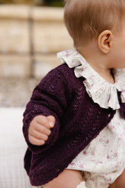 Maxine Knitted Cardigan in Blackcurrant