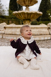 Maxine Knitted Cardigan in Blackcurrant