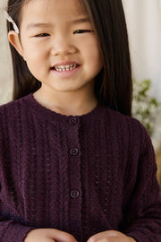 Maxine Knitted Cardigan in Blackcurrant
