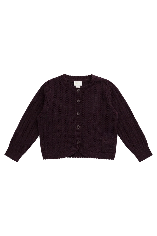 Maxine Knitted Cardigan in Blackcurrant