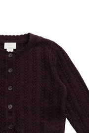 Maxine Knitted Cardigan in Blackcurrant