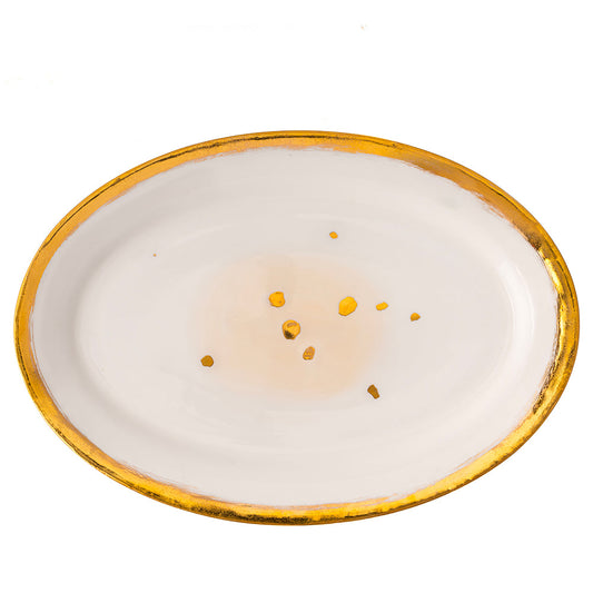 Michelangelo Bianco Oval Rim Platter
