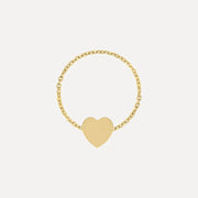 Mini Engraveable Heart Chain Ring