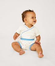 Crossbody Short Sleeve One-piece, Blue Piping