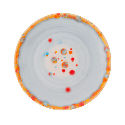 Murrine Gray Dessert Coupe Plate