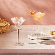 Vintage Set of 2 Martini Glasses Rounded