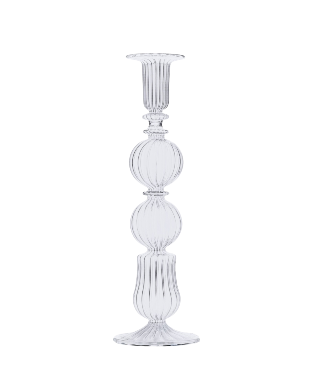 Ombo Glass Candle Holder - Clear