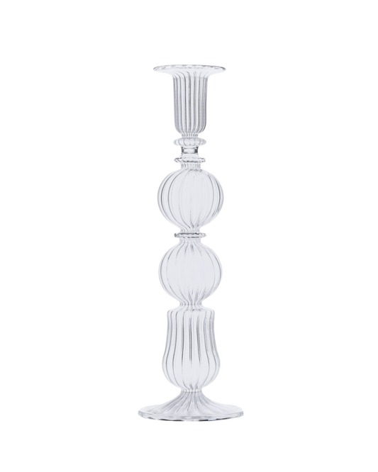 Ombo Glass Candle Holder - Clear