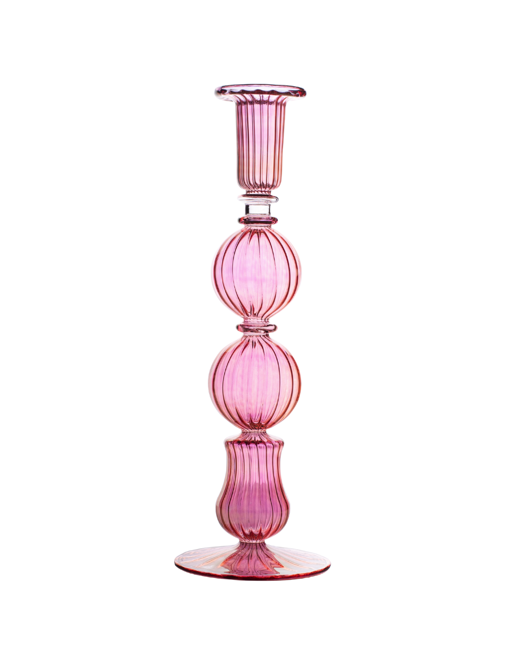 Ombo Glass Candle Holder - Pink
