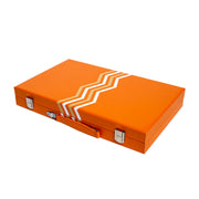 LEATHER BACKGAMMON ORANGE