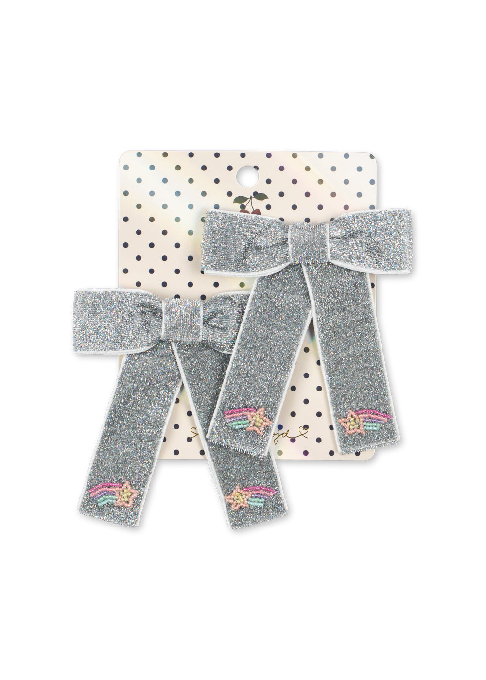 2 Pack Juliette Bow Hair Clip in Silver