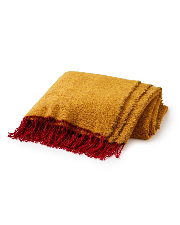 Fringe Bouclé Throw in Canary