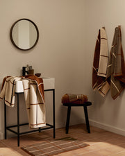 Organic Plush Tub Mat (Tobacco Windowpane)