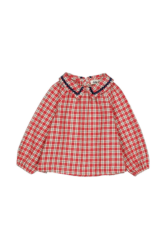 Paloma Baby Blouse in Check Christmas