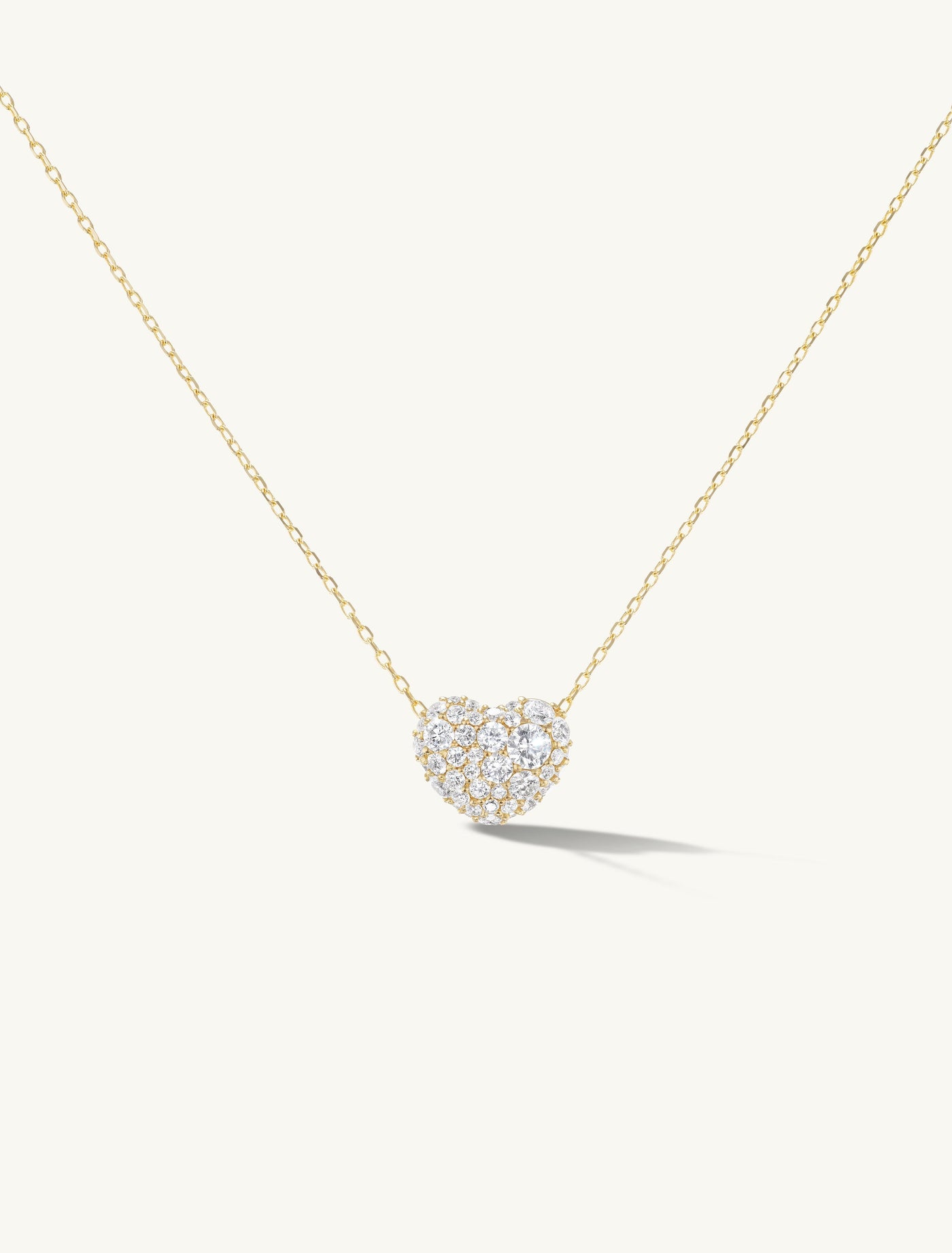Pave Heart Pebble Pendant