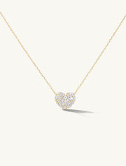 Pave Heart Pebble Pendant