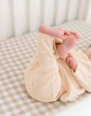 Fold-Over Pants in Rosy Peach