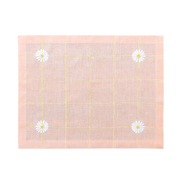 Hand Embroidered Blush Bloom Placemats 14" × 18" (Set of 4)