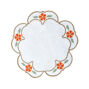 Hand Embroidered Buttercup Bloom Placemats 16" round (Set of 4)