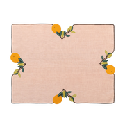 Hand Embroidered Citrus Bloom Placemats 14" × 18" (Set of 4)