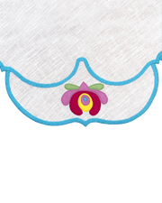 Hand Embroidered Buttercup Bloom Placemats 16" round (Set of 4)