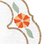 Hand Embroidered Buttercup Bloom Placemats 16" round (Set of 4)
