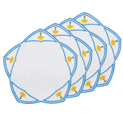 Hand Embroidered Dandelion Drift Placemats 16" round (Set of 4)