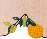 Hand Embroidered Citrus Bloom Placemats 14" × 18" (Set of 4)