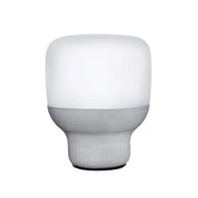 Smooth Lamp in Opaque Glass with Stone Base