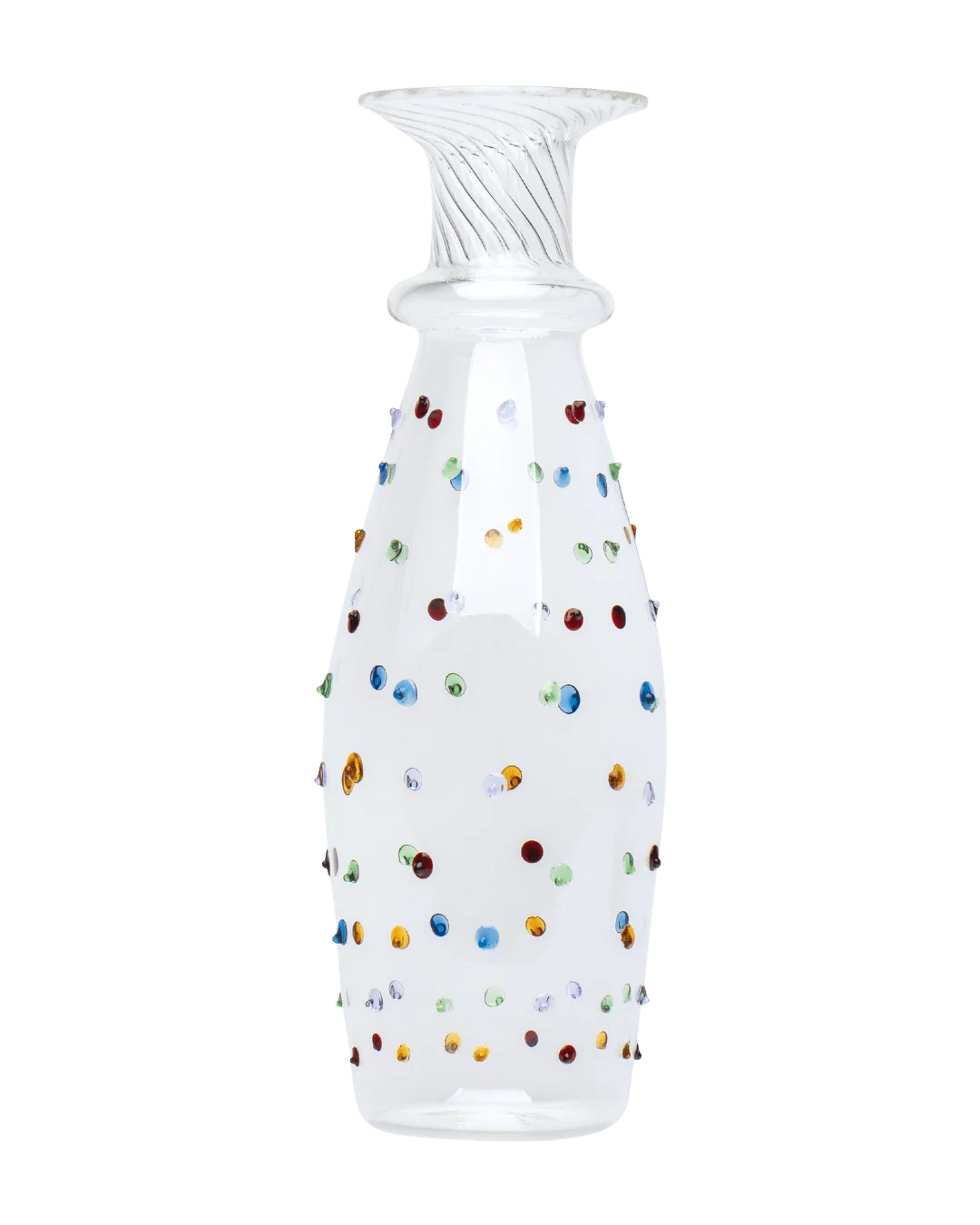 Multicolored Pom Glass Carafe