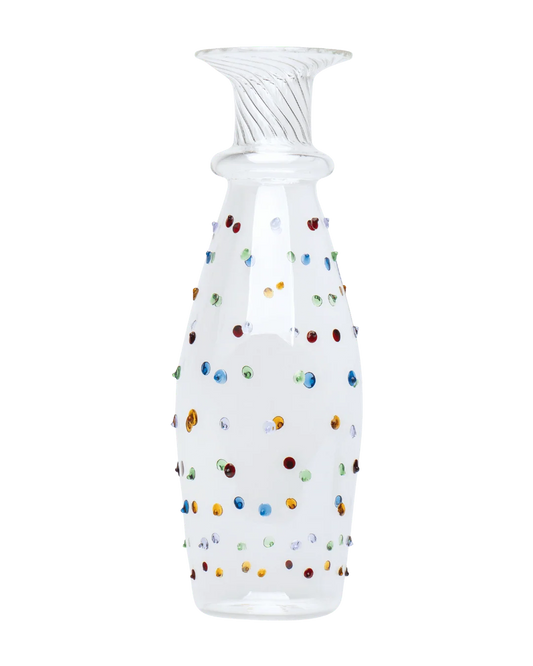 Multicolored Pom Glass Carafe
