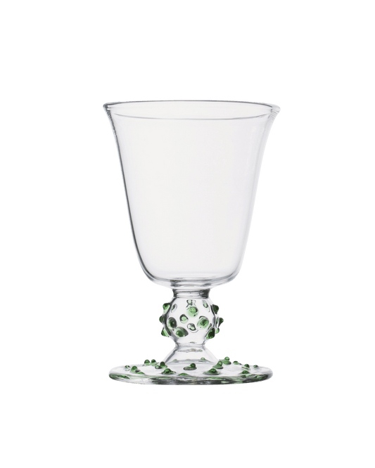Green Pom Wine Glass