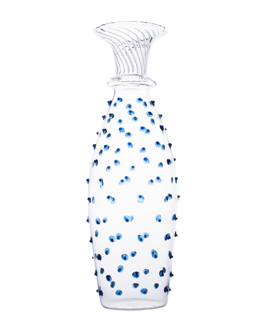 Blue Pom Glass Carafe