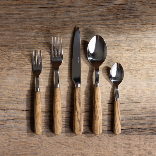 Lavandou 5-Piece Flatware Set in Olive Wood
