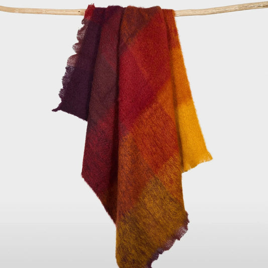Mantas Ezcaray Mohair Cuadros Blanket